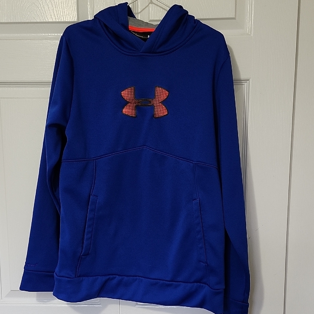 Under Armour Royal Blue Hoodie with Red Logo